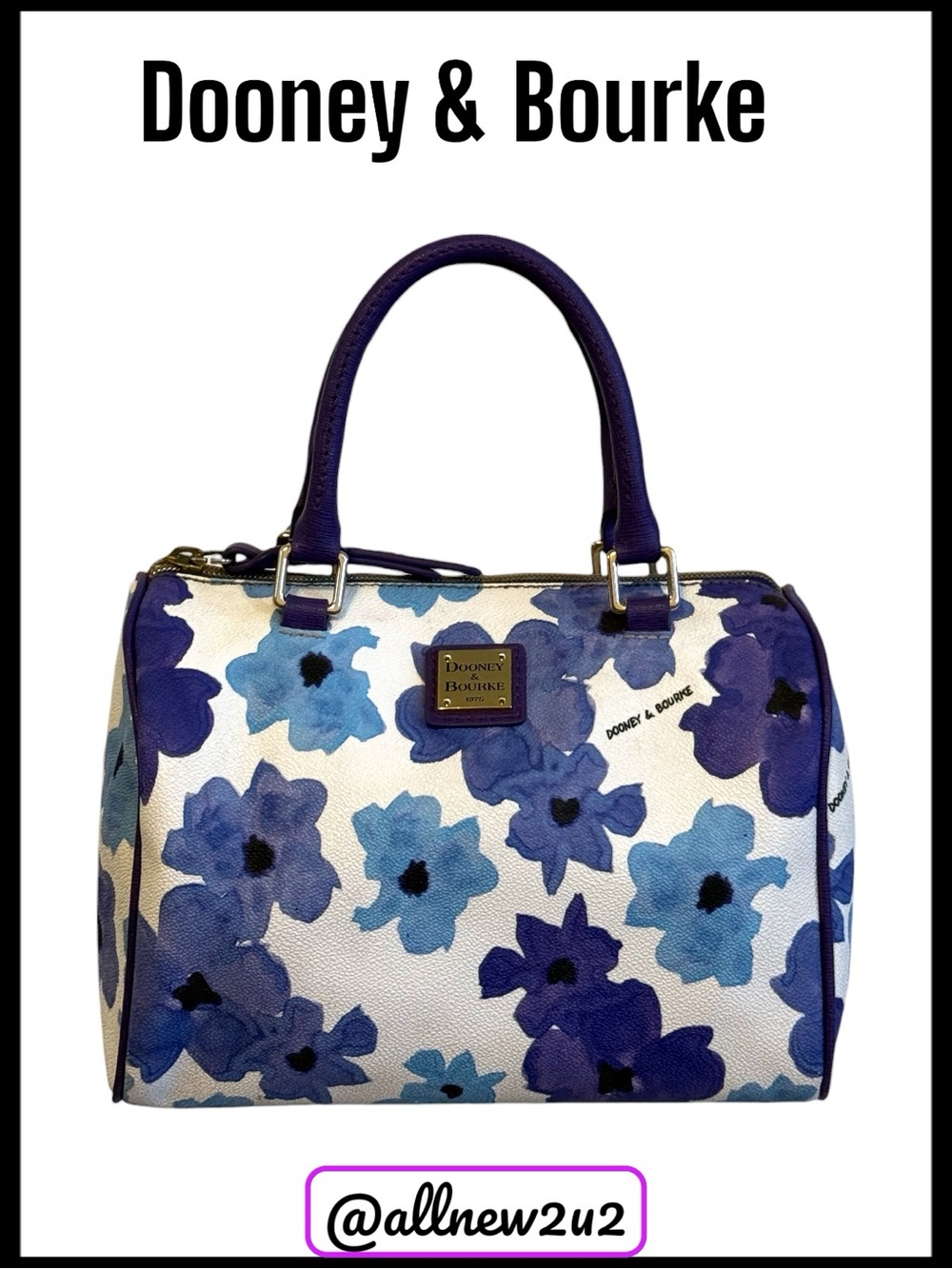 👛Dooney & Bourke Purple and Blue Floral Satchel